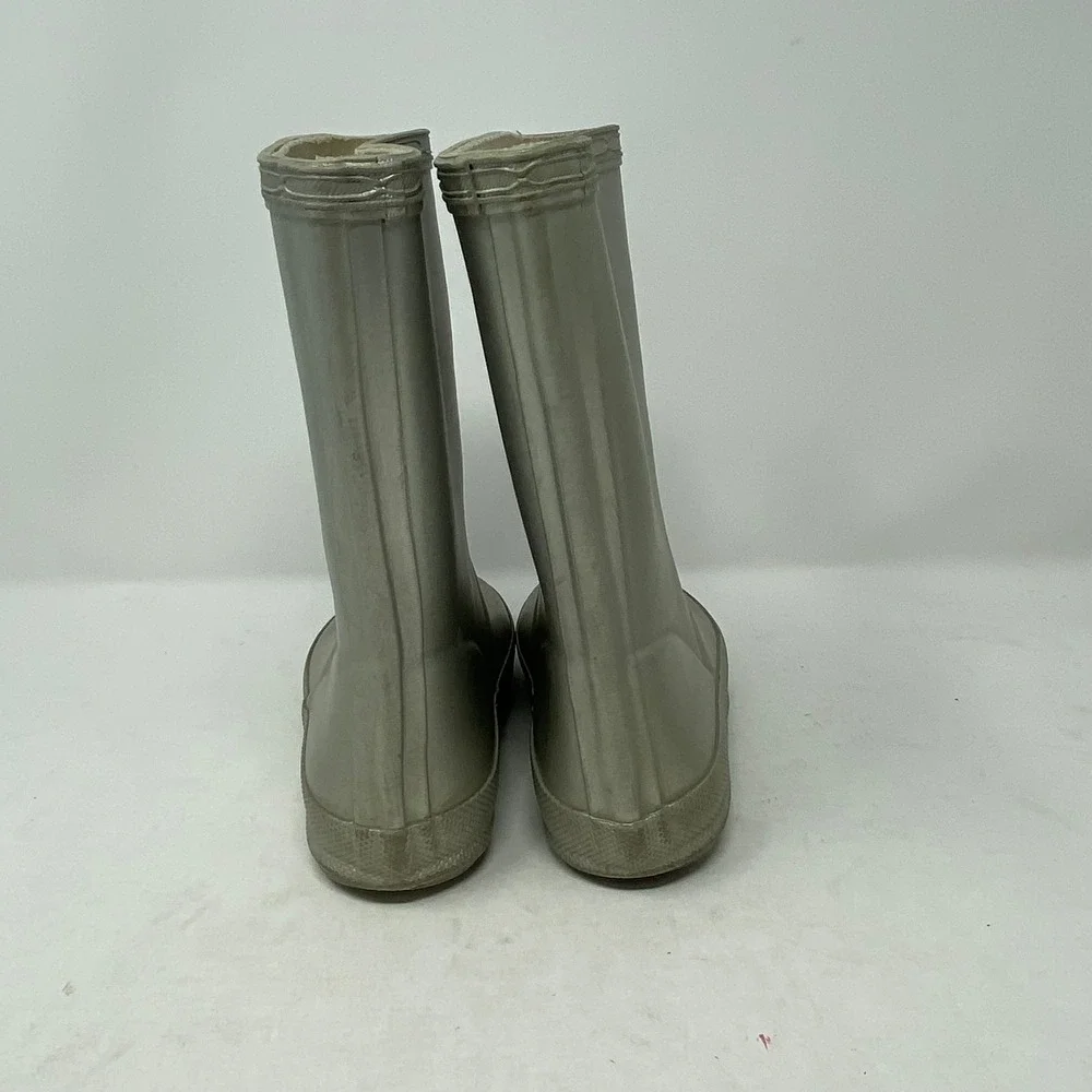 Hunter Kids First Metallic Silver Rain Boots Waterproof Wellies Size 10 Kids